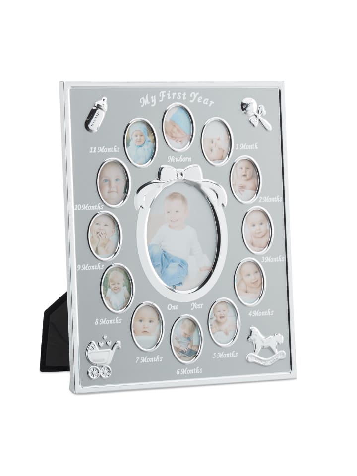 relaxdays Babybilderrahmen in Silber - (H)29 x (B)24 cm günstig kaufen onesize