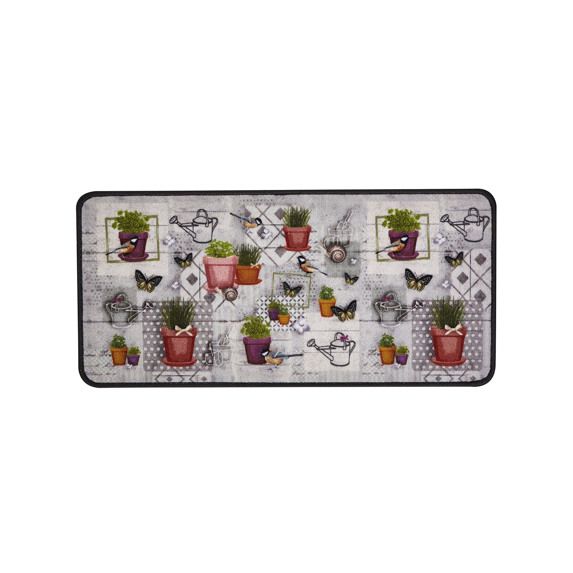 Tapis cuisine motif jardin