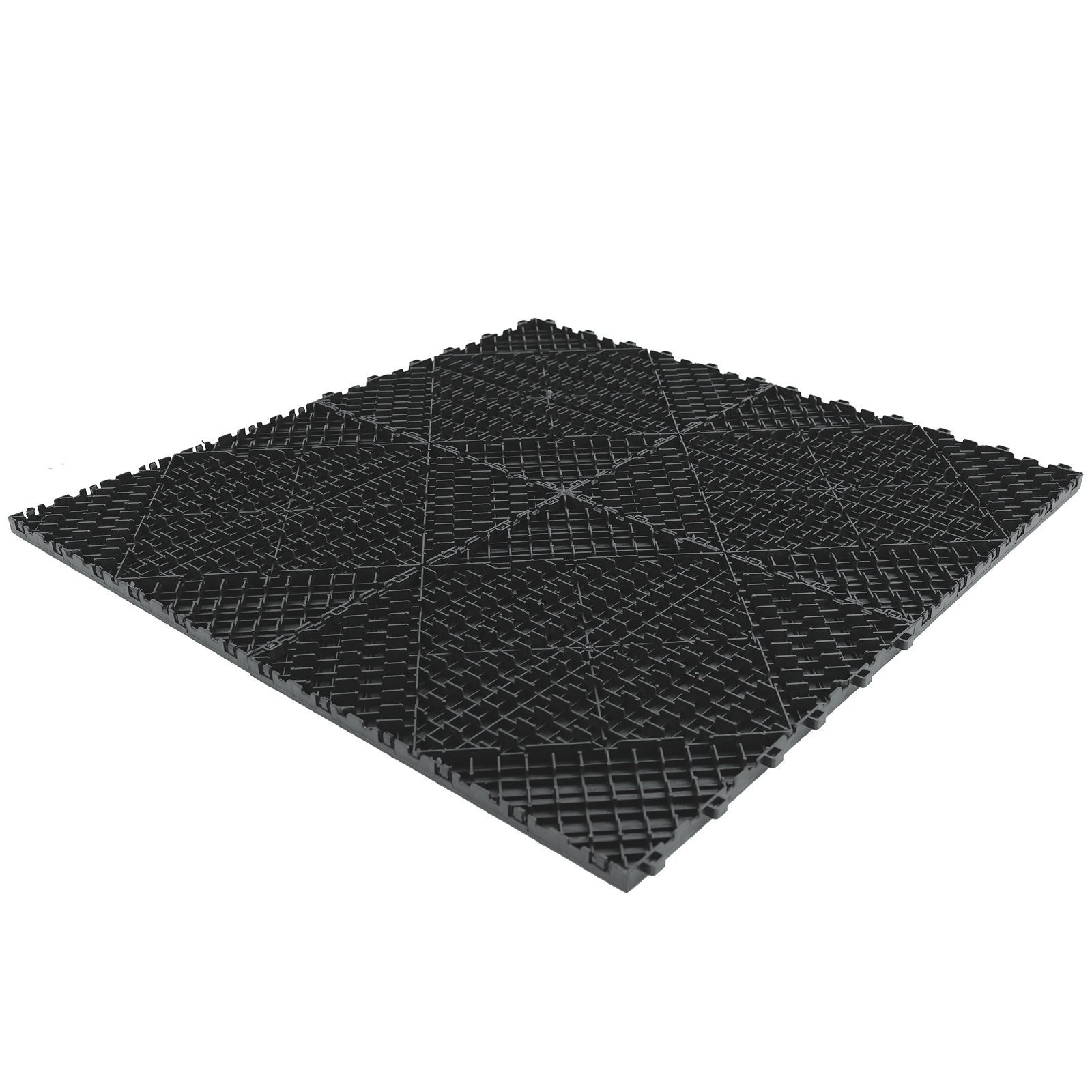RAMROXX Bodenfliese Klickfliesen Riffelblech Look Boden für Messe Floor Garage Grau 40x40, grau