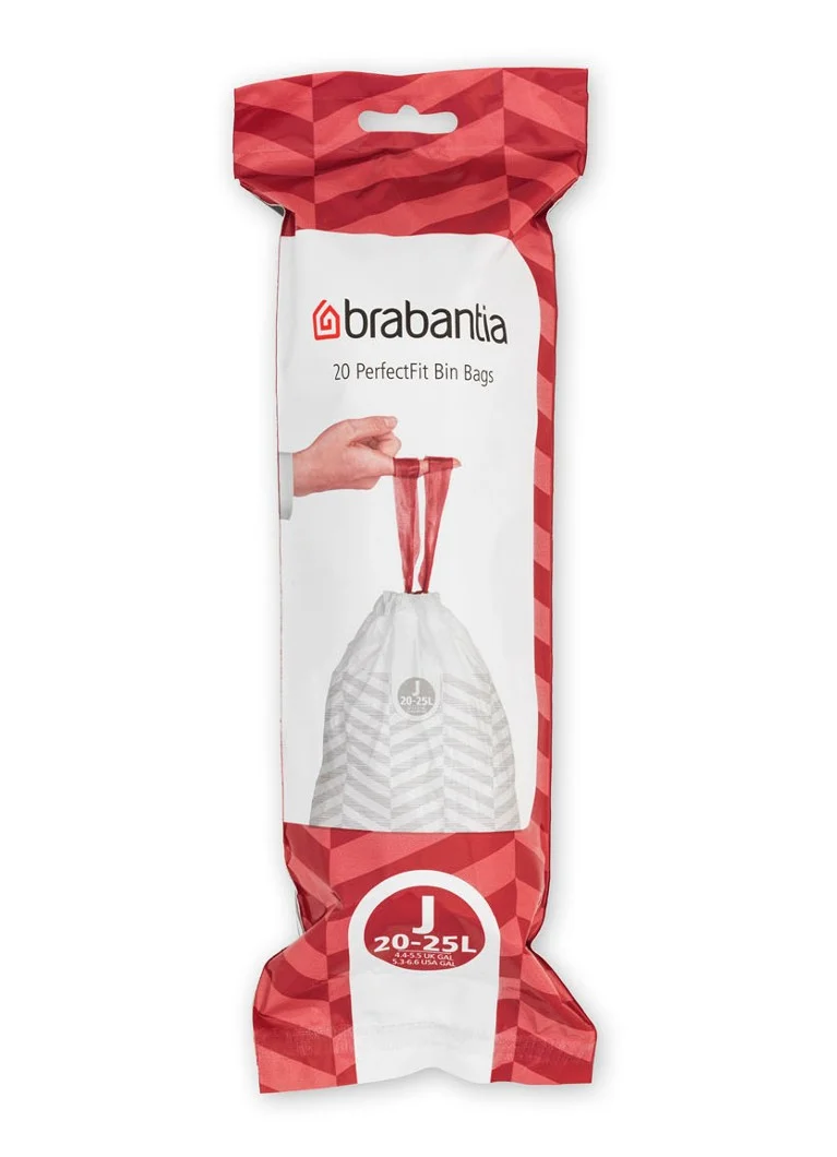 Bolsas de basura Brabantia PerfectFit, código J, 20-25 litros, paquete de 6 x 20 unidades.