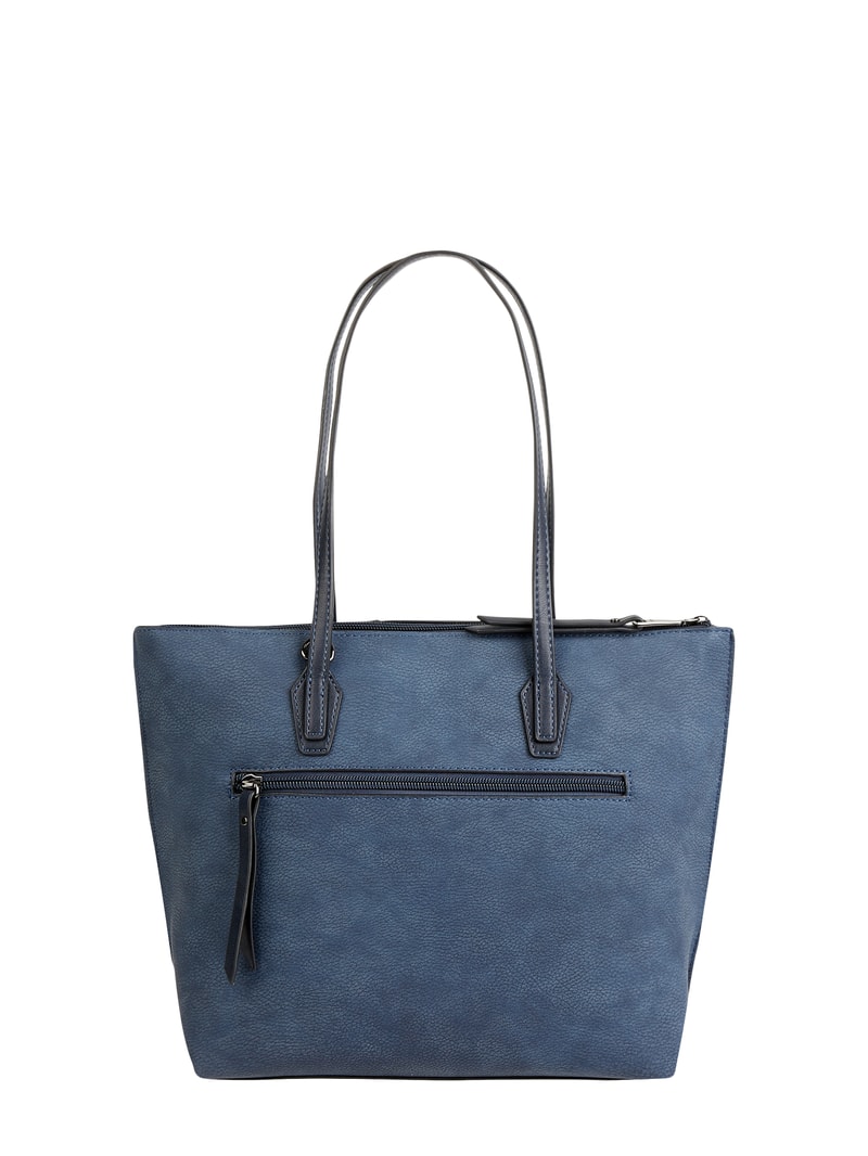 Shopper in Leder-Optik in marineblau