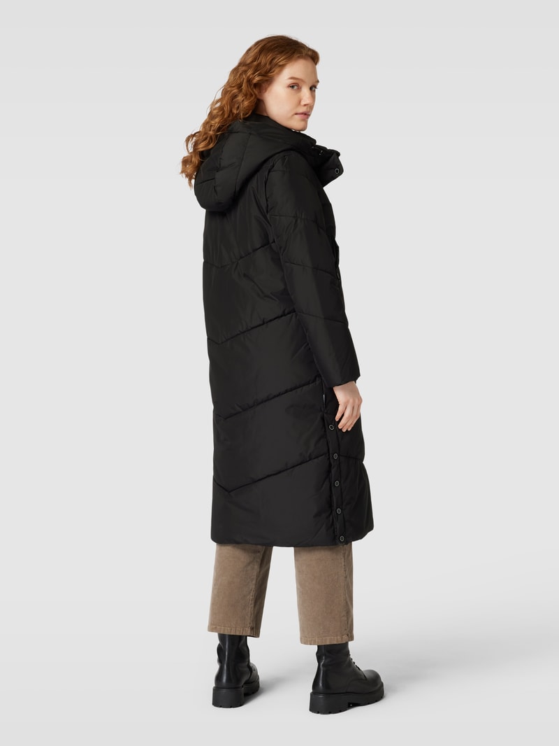 Mantel mit Druckknopfleiste Modell 'SONJE' in schwarz