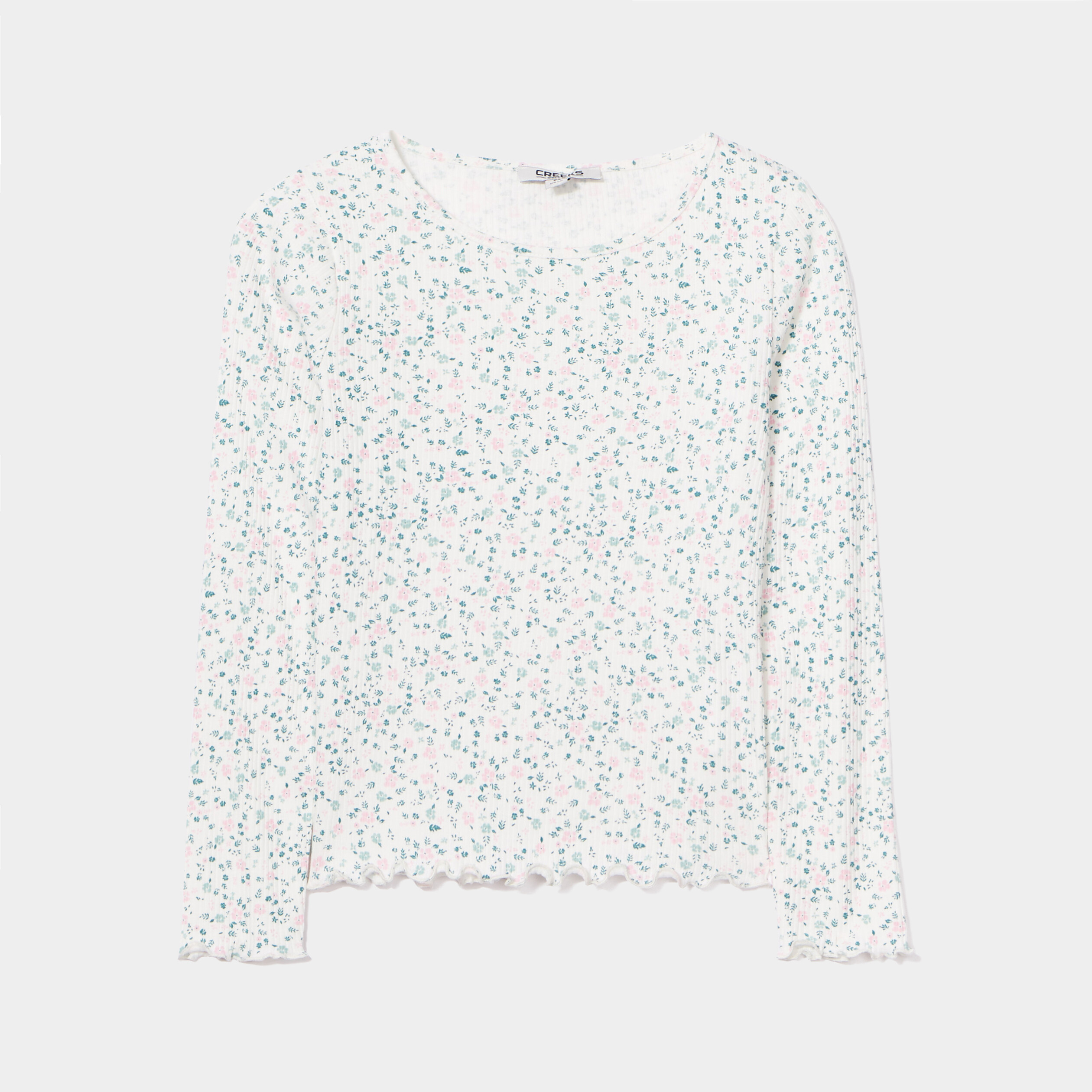 T-shirt manches longues Creeks ecru fille | La Halle