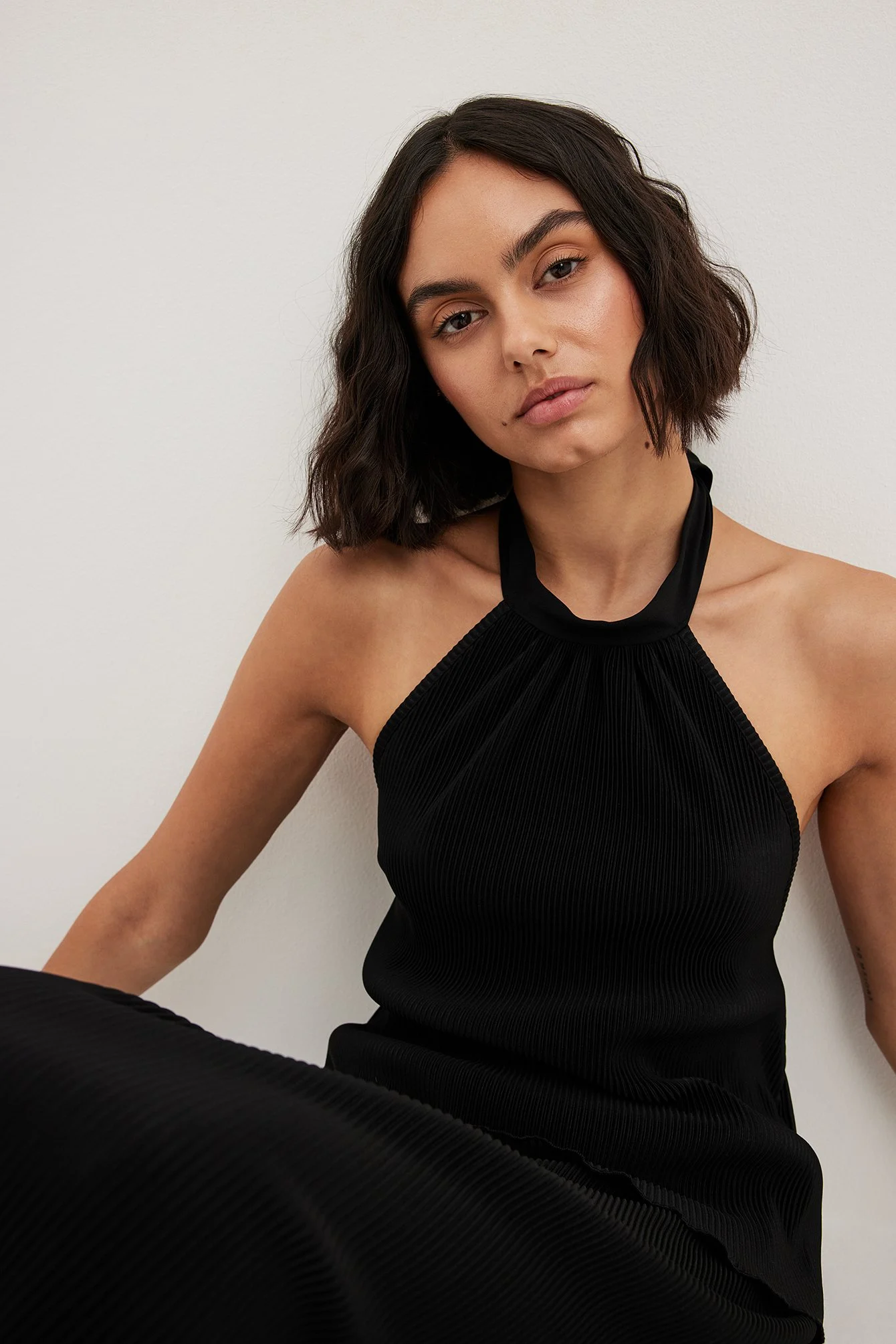 Plissiertes Neckholder-Top