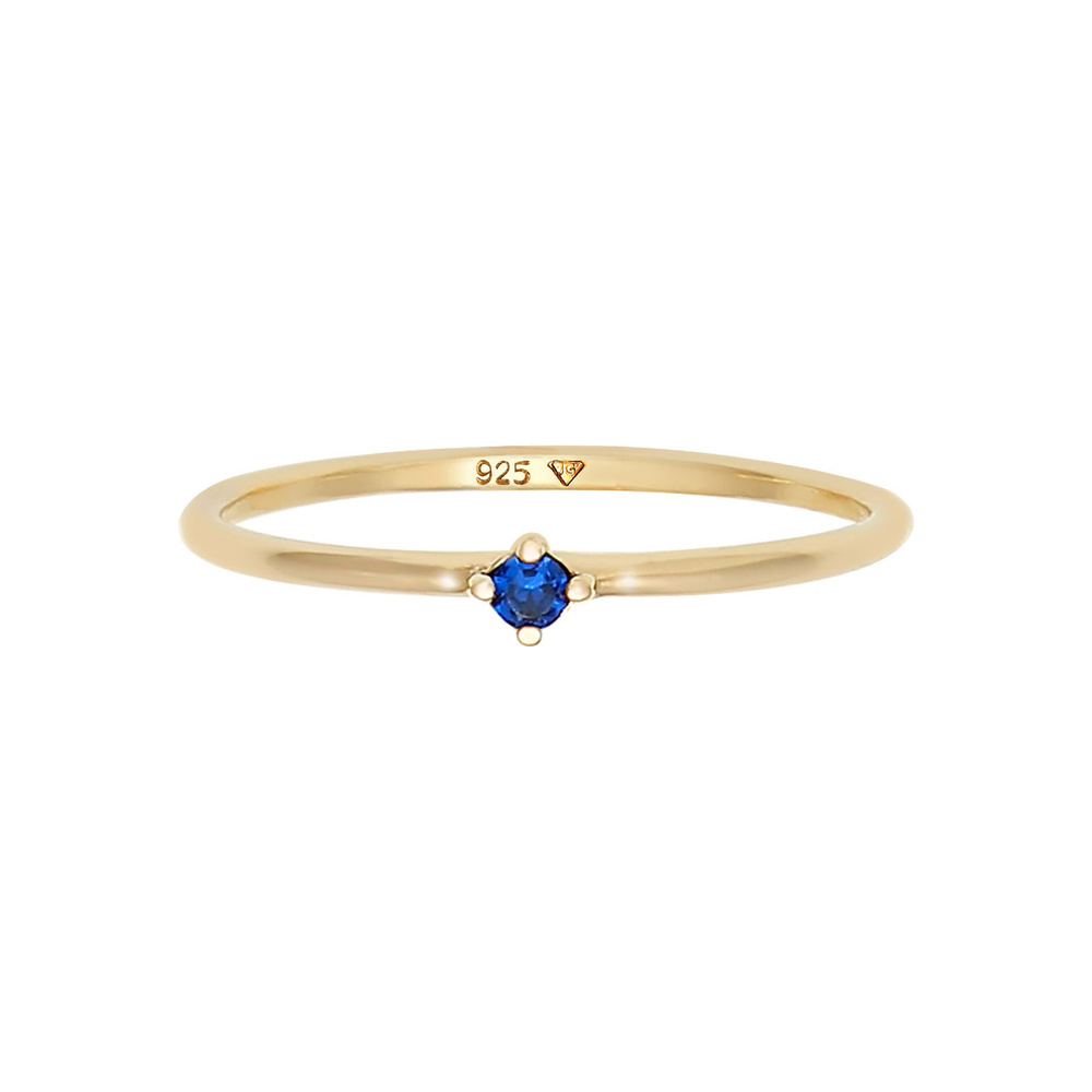 Elli Elli Bague Solitaire pour femme avec saphir synthétique en argent sterling 925 pl Bague