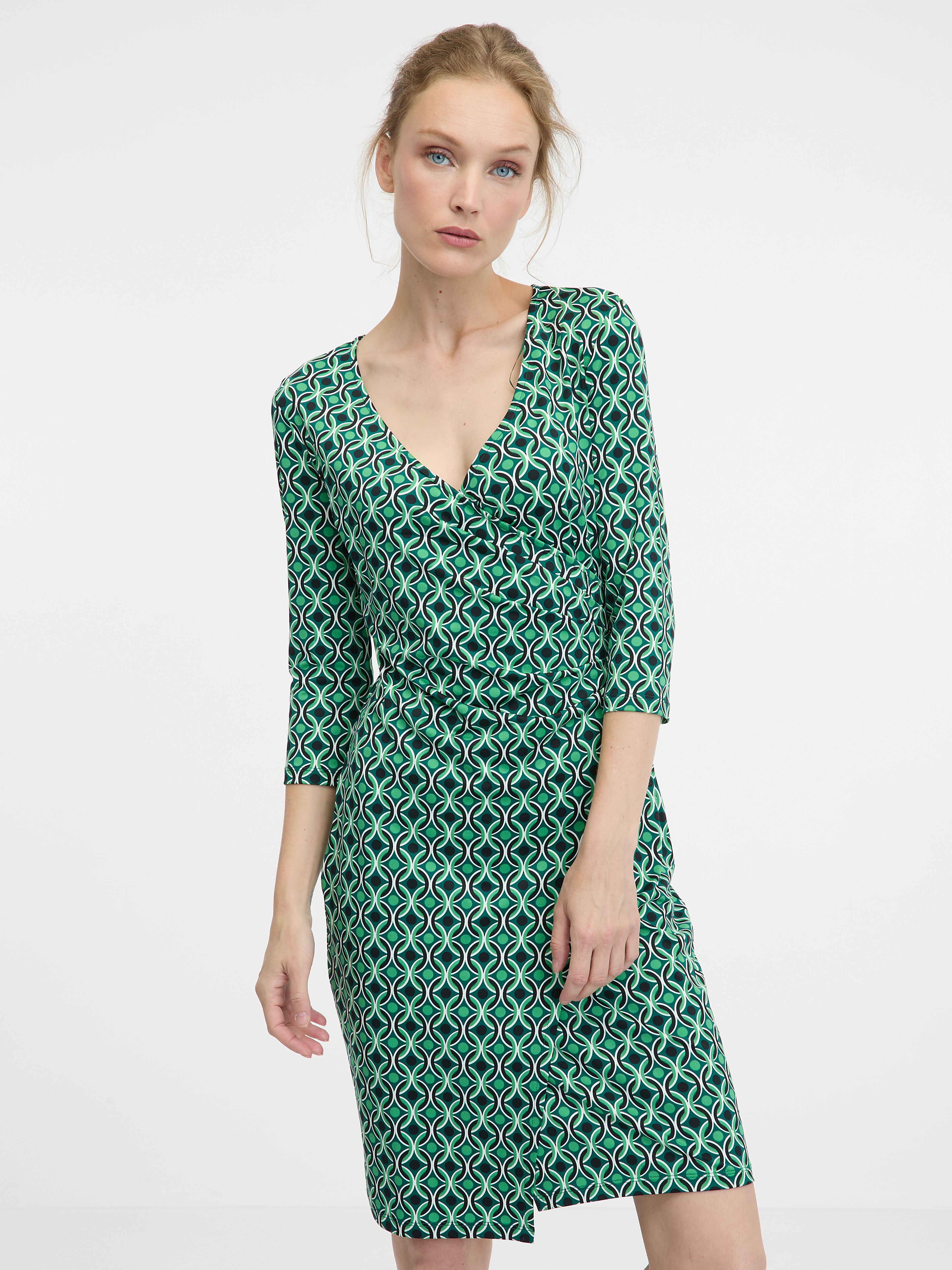 Grünes knielanges Damenkleid ORSAY