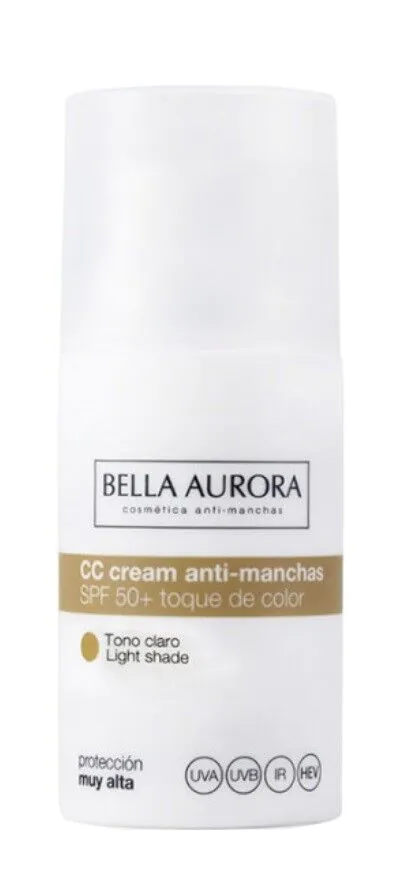 Bella Aurora CC крема против промене боје SPF 50, светла