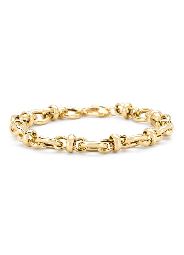 Diamond Point Yellow Gold Link Bracelet Timeless Treasures 19 cm