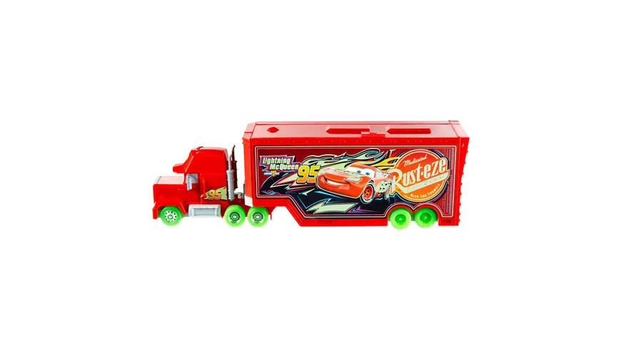 and Pixar Cars Glow Racer Mack Transporter Set