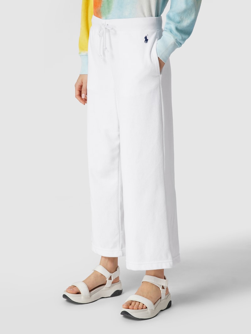 Lounge-Hose mit Label-Stitching in weiß