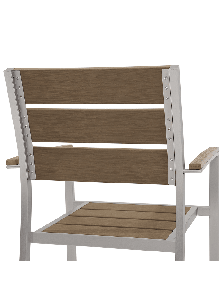 Beliani 7-tlg Gartentisch Set VERNIO in Heller Holzfarbton/Silber günstig kaufen onesize
