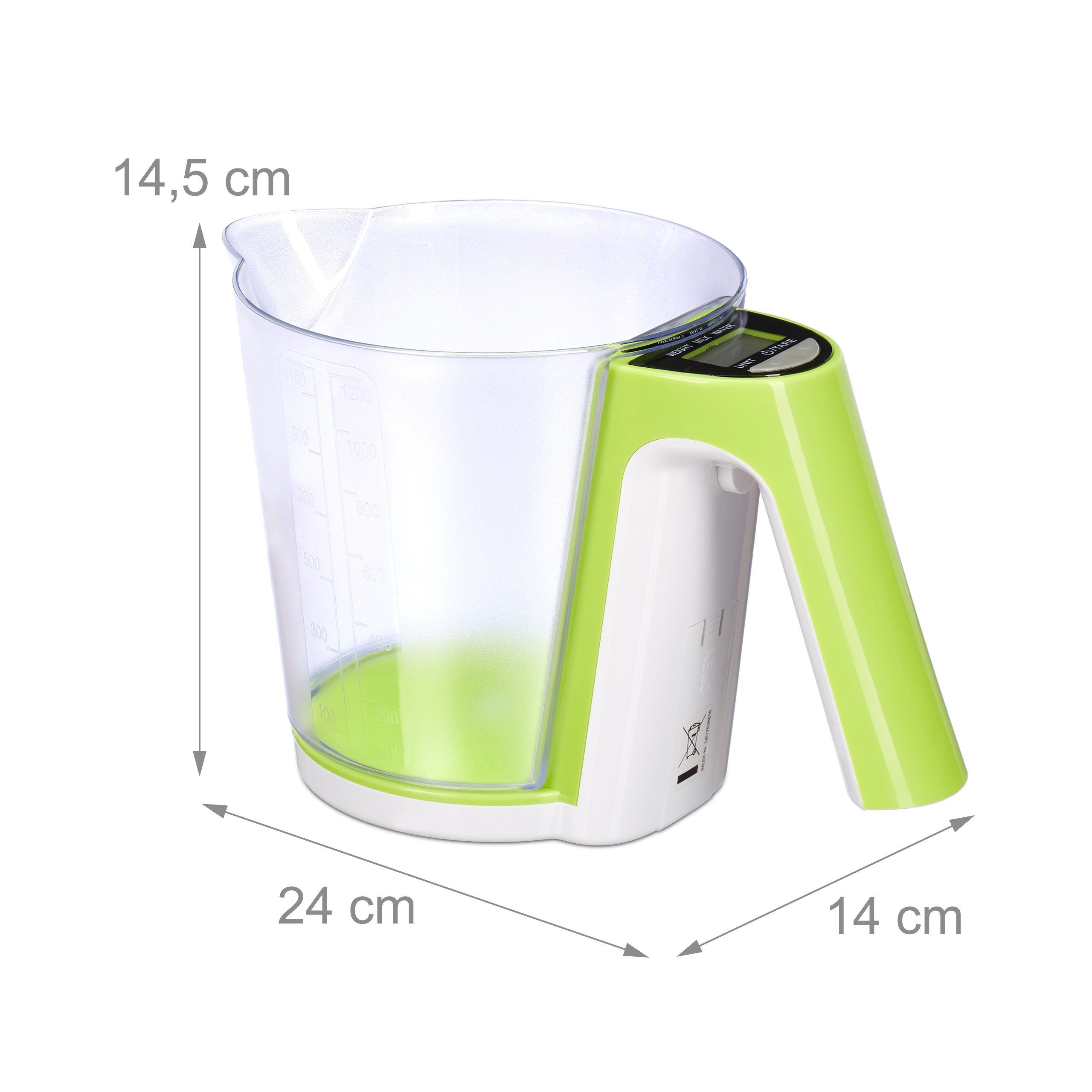 relaxdays Messbecher Messbecher mit digitaler Waage, Kunststoff