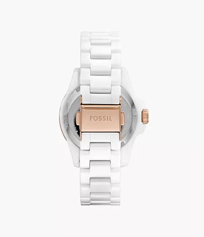Fossil Uhr FB-01 3-Zeiger-Werk Keramik weiß