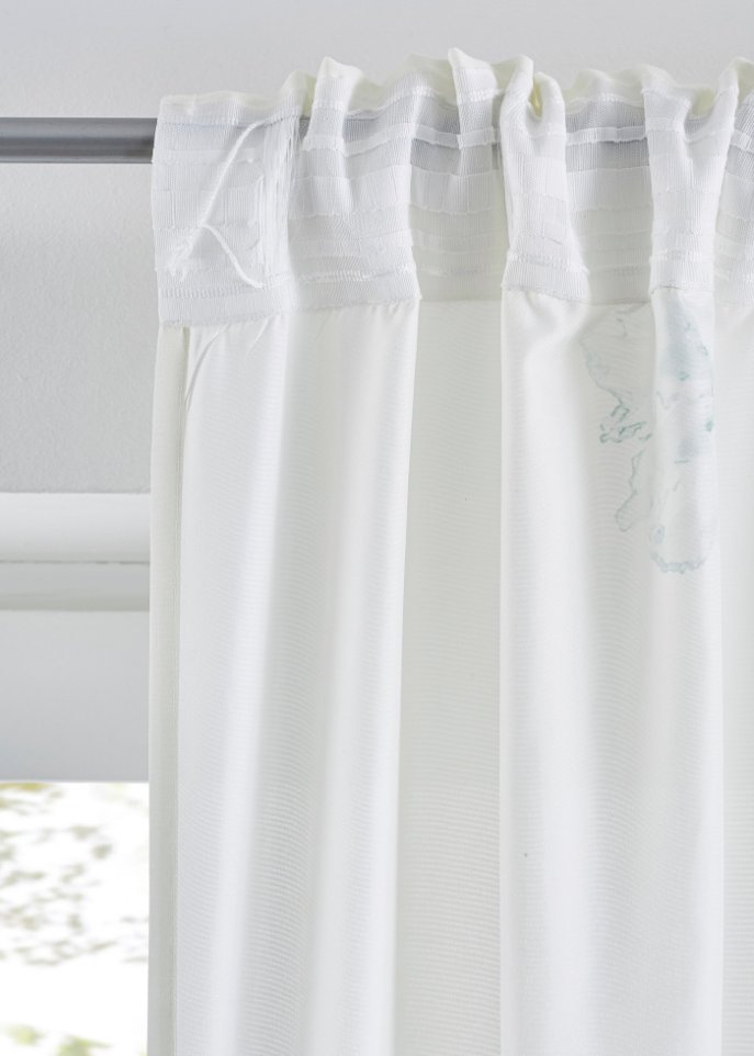 Microfaser Vorhang mit Blumenmuster (1er Pack)
