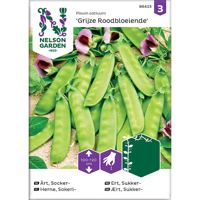 Nelson garden Frø Ert Sukker-, Grijze Roodbloeiende