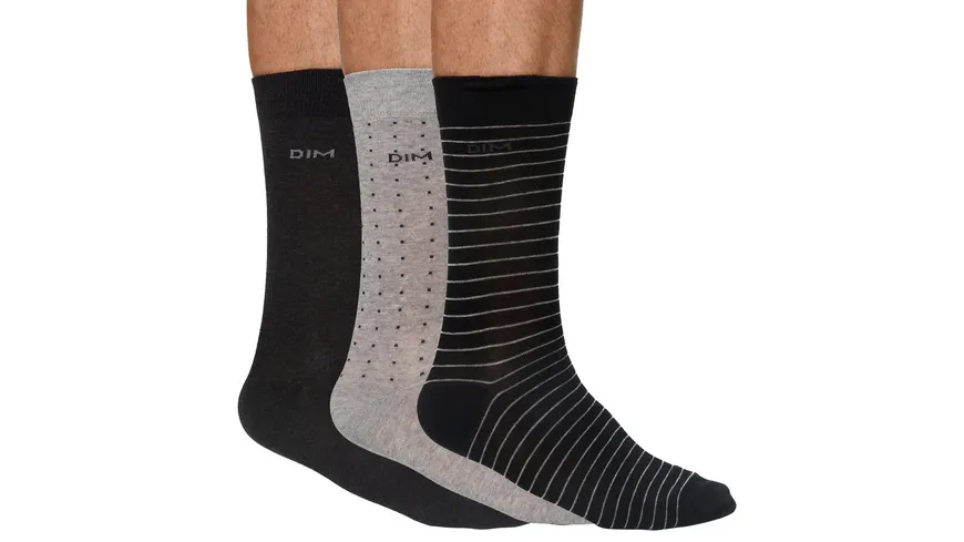 DIM Herren Socken Fashion 3er Pack noir anthracite