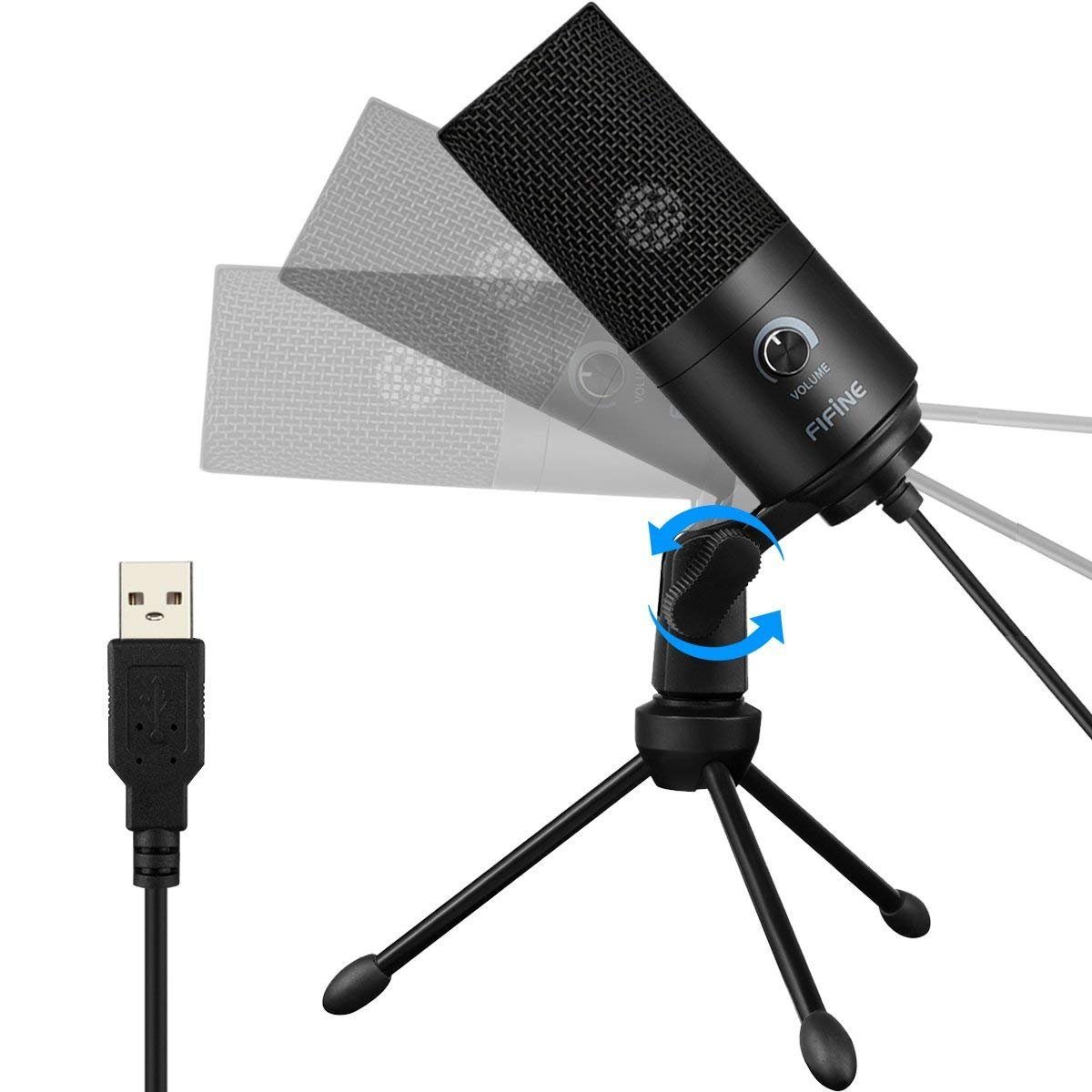FIFINE Mikrofon USB Kondensator Mikrofon Streaming mit Ständer PC Mac