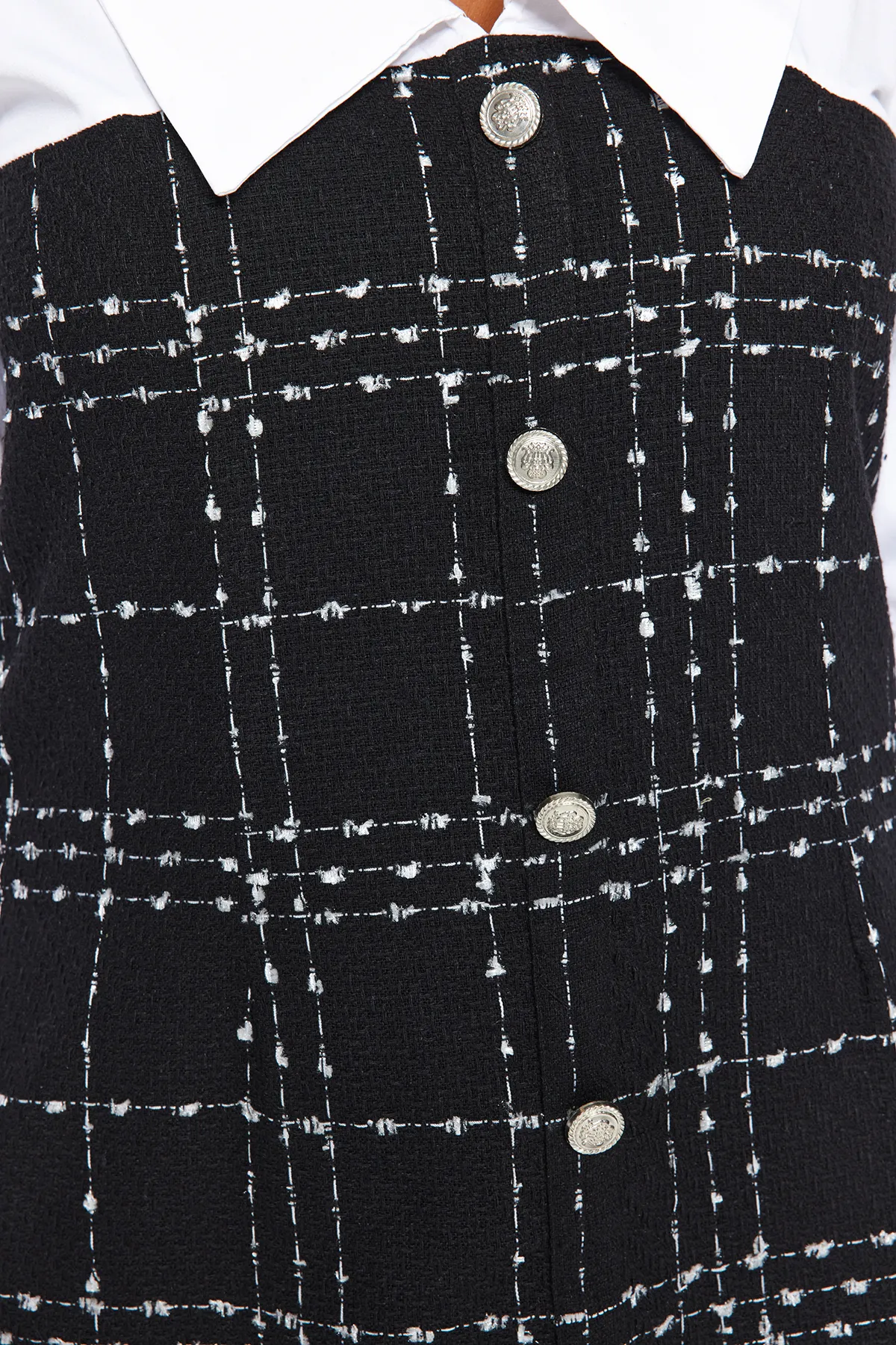 Trendyol Curve  Schwarzes Tweedkleid