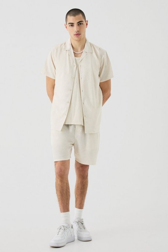 Kurzärmliges Leinen-Hemd & Shorts