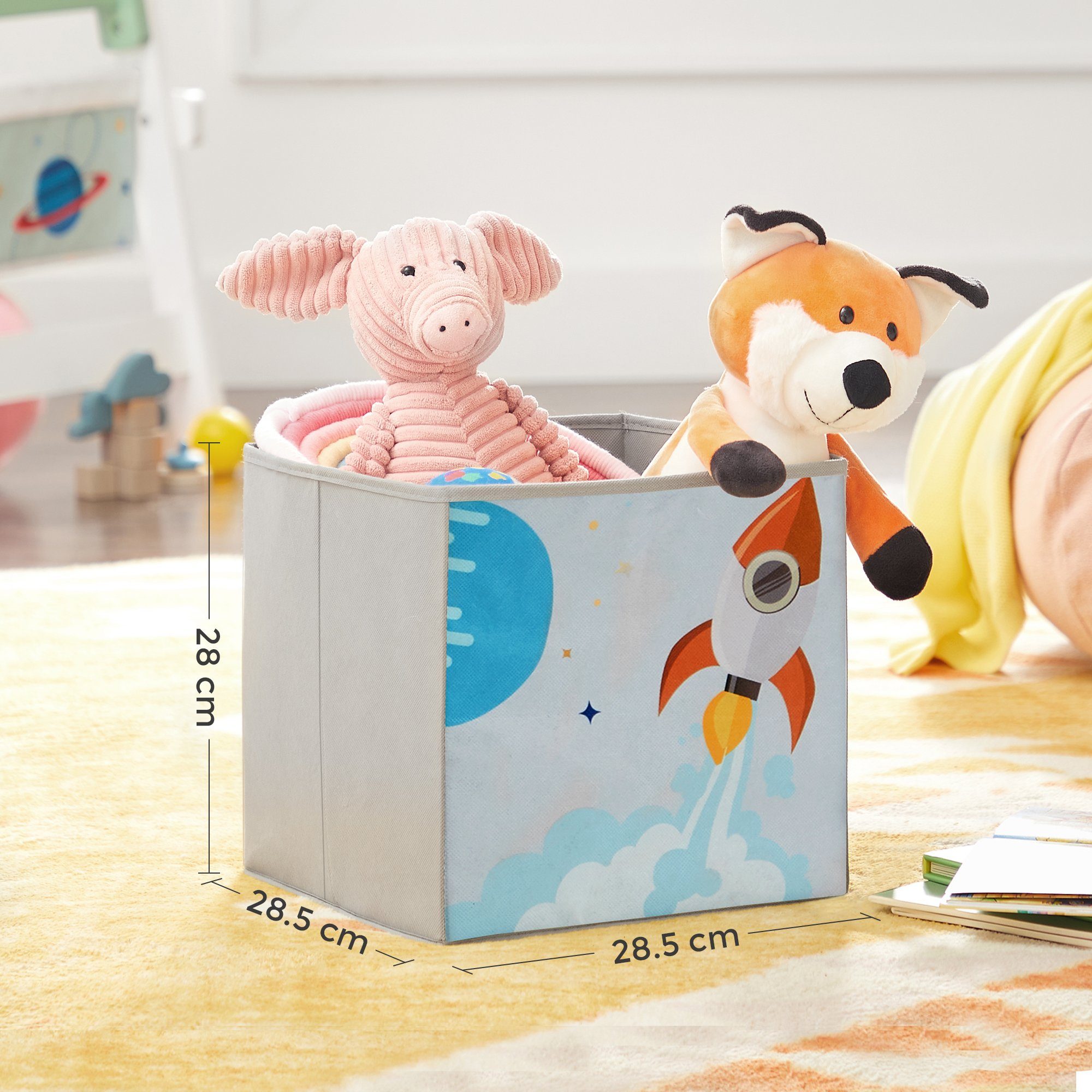 SONGMICS Bücherregal Kinderzimmerregal, mit 2 Aufbewahrungsboxen