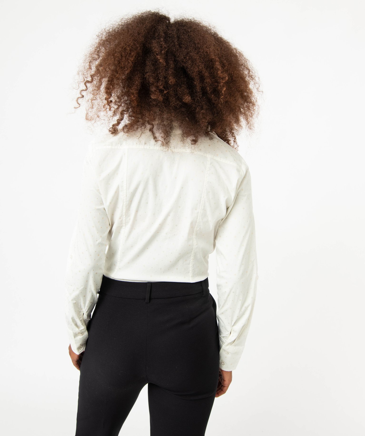 Chemise à manches longues à motifs pailletés femme blanc | GEMO