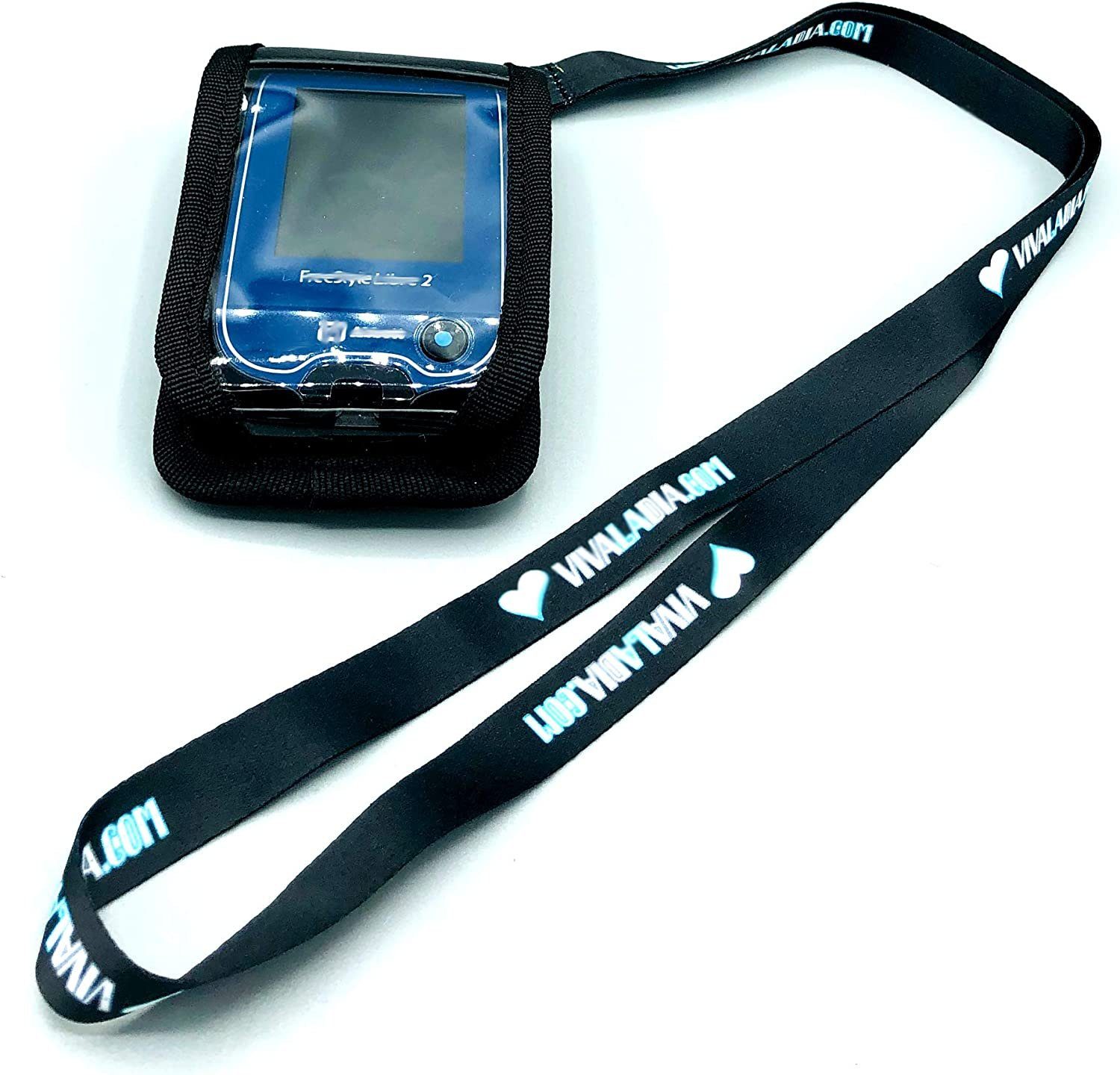SEWAS Diabetic Care Aufbewahrungstasche Tasche zum Umhängen passend für Freestyle Libre Messgerät 3 (2-teiliges Set, 2-tlg), Bedien- und Sichtfenster, Umhängeband