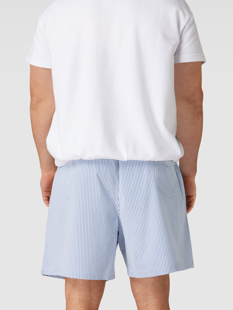 PLUS SIZE Badehose mit Streifenmuster Modell 'CRUISE ROYAL' in hellblau