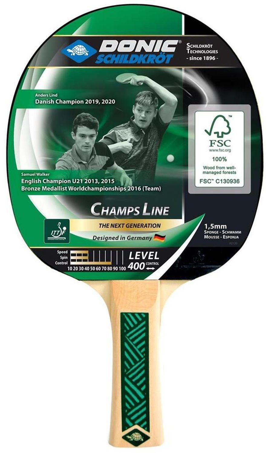 Donic-Schildkröt Tischtennisschläger Champs Line 400, Tischtennis Schläger Racket Table Tennis Bat