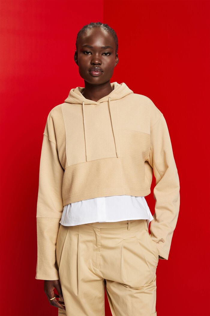 Cropped-Hoodie in Patchworkoptik
