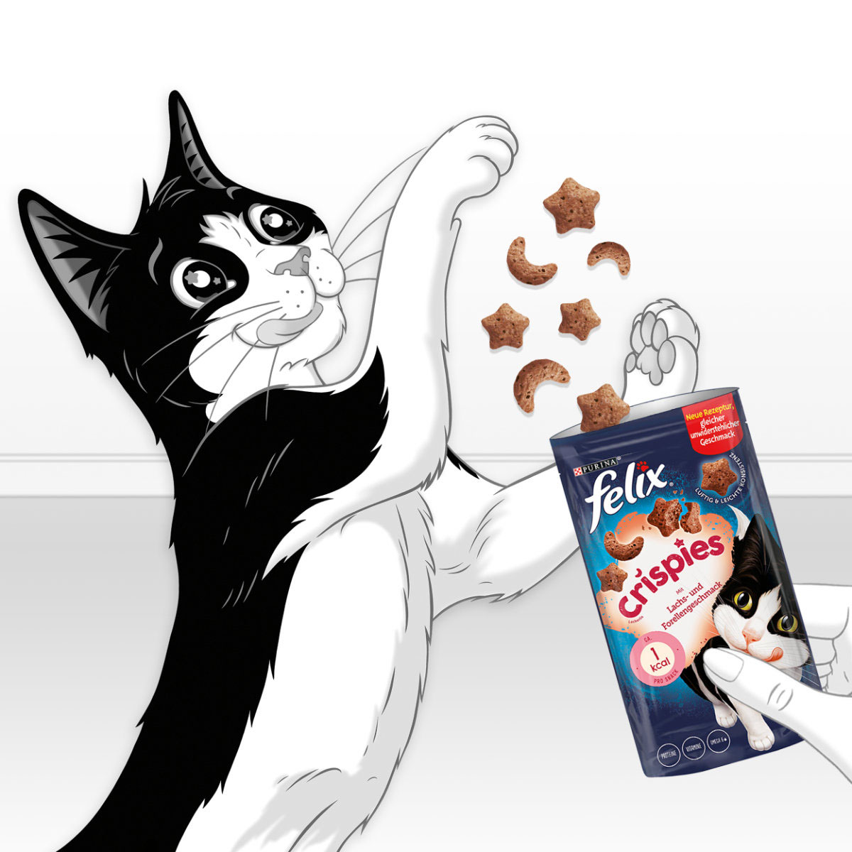 FELIX Crispies Katzensnack Lachs- und Forellengeschmack