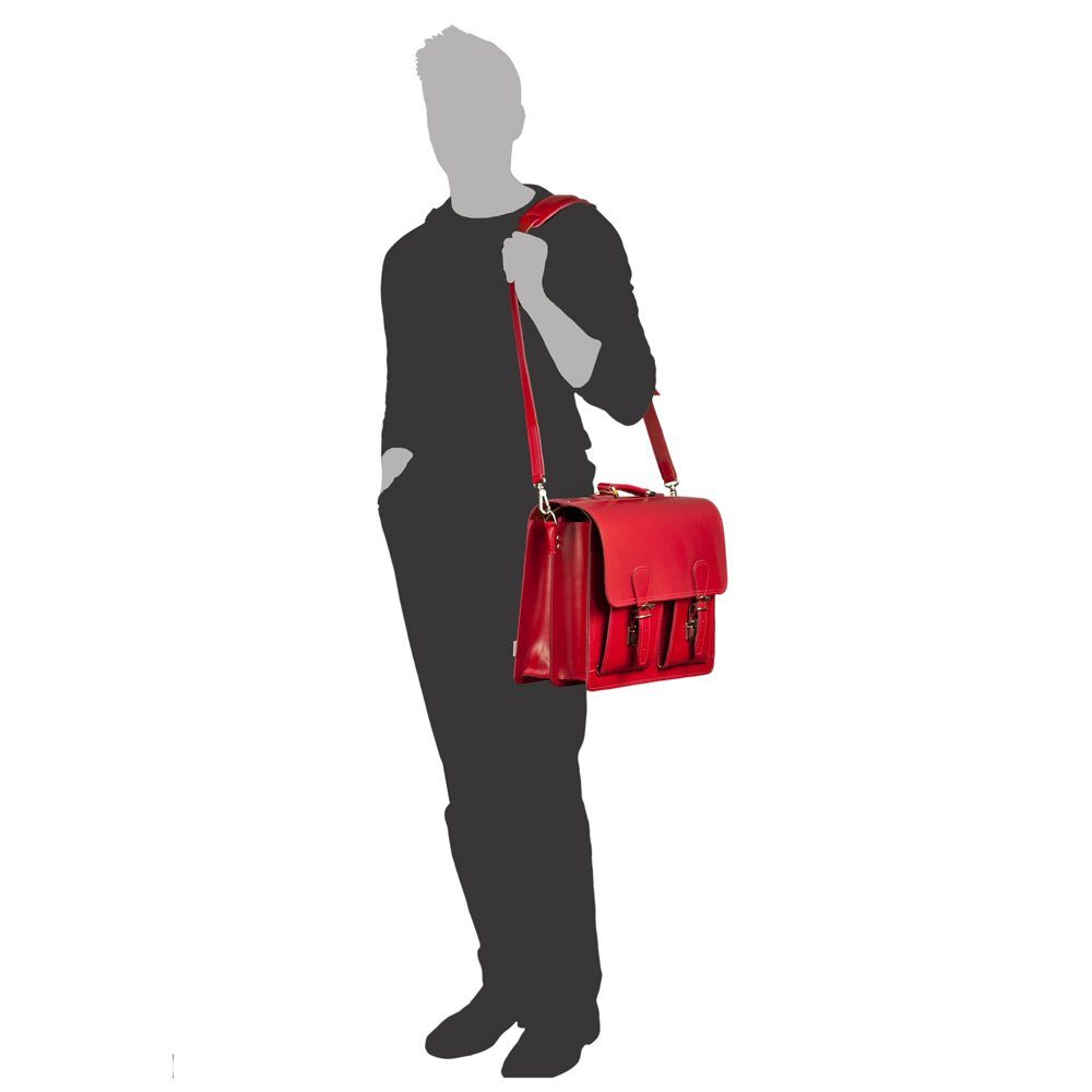 Hamosons Aktentasche Aktentasche / Lehrertasche, Größe L, Leder, Kirsch-Rot, Hamosons 600