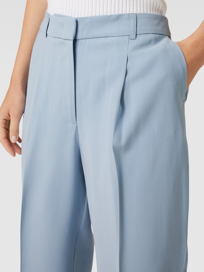 Stoffhose aus Viskose-Mix mit Bügelfalten Modell 'Sommer' in rauchblau