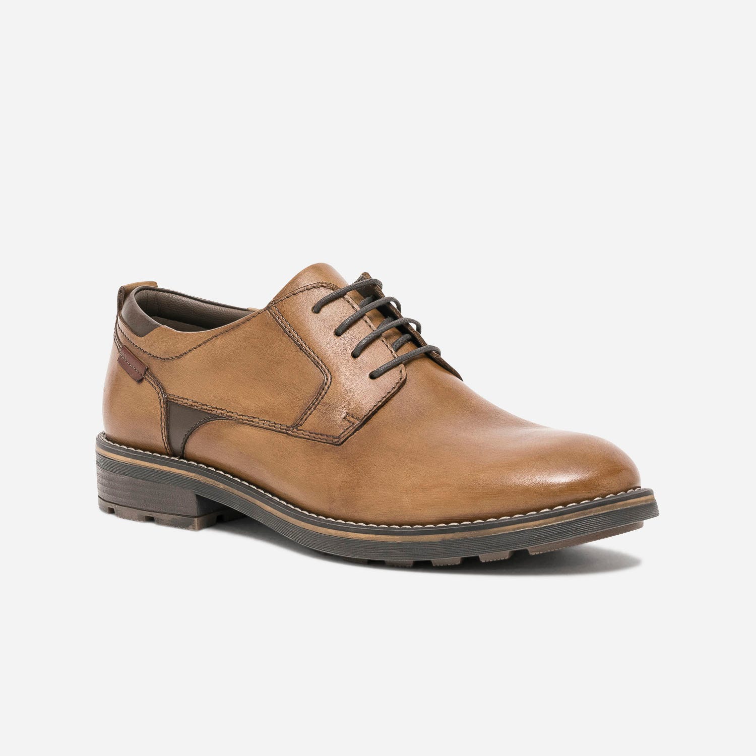 Derby camel en cuir