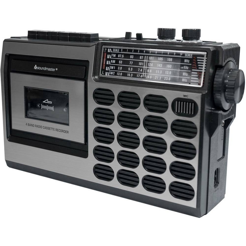 Soundmaster Retro Radio Kassetten Rekorder mit USB/SD Radio (Aufnahmefunktion)