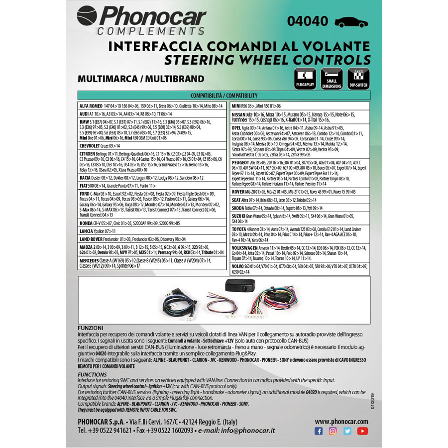Lenkradsteuerung Interface 04040, von Phonocar, 1 Stück - ATU