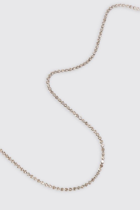 Silberne Kette mit Strass