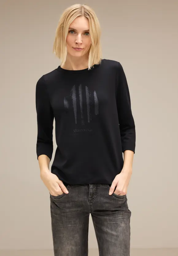 Street One Shirt mit Glitzer-Print