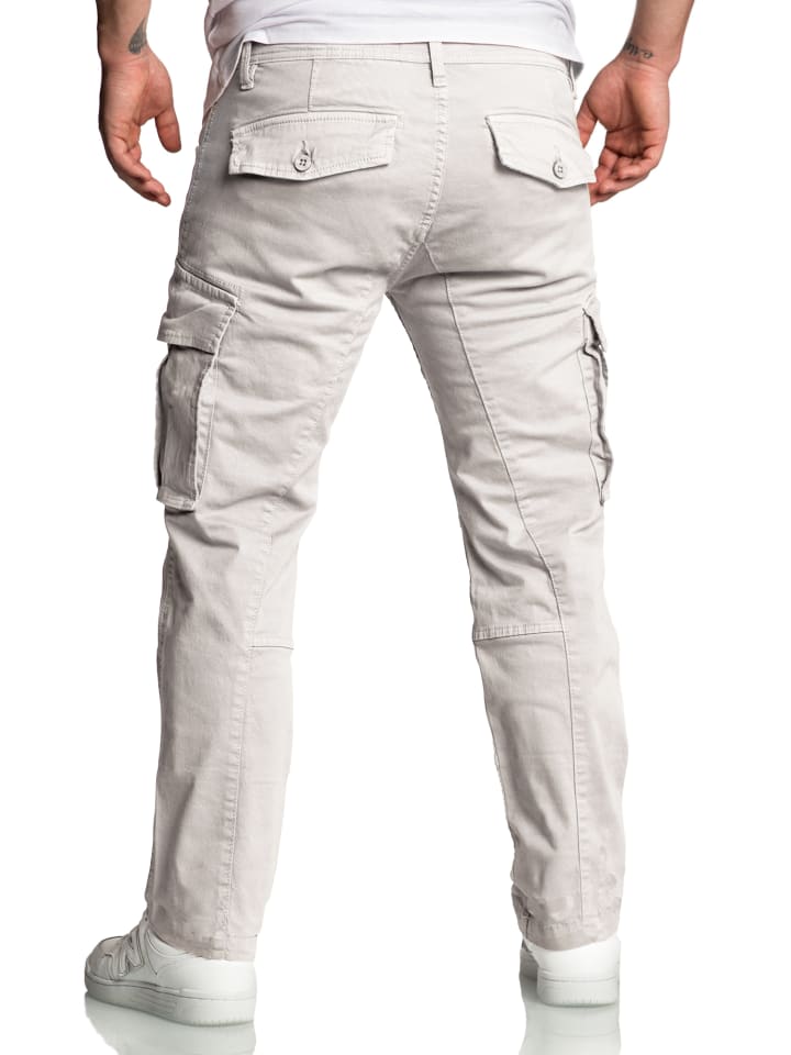 Amaci&Sons Cargo Jogger-Chino WYATT in Hellgrau günstig kaufen