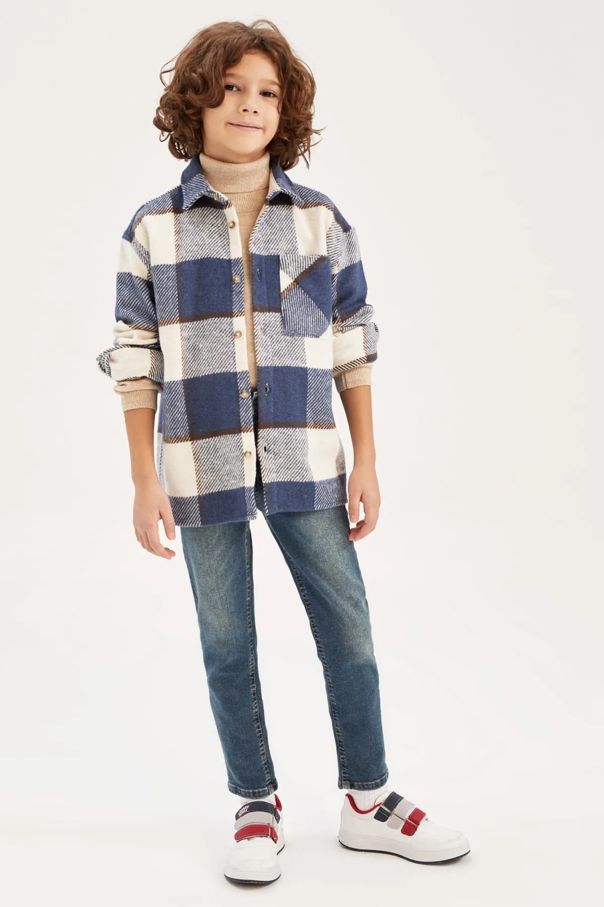 DeFacto  Übergroßes Flanell-Langarmhemd für Jungen Y9159a623sp