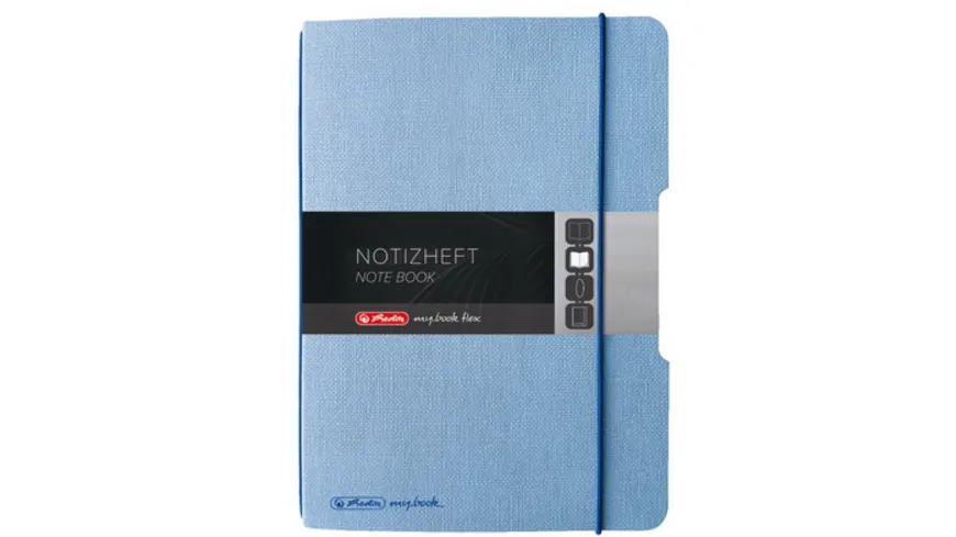 herlitz my.book flex Notizbuch Leinen A6 40 Blatt punktiert hellblau