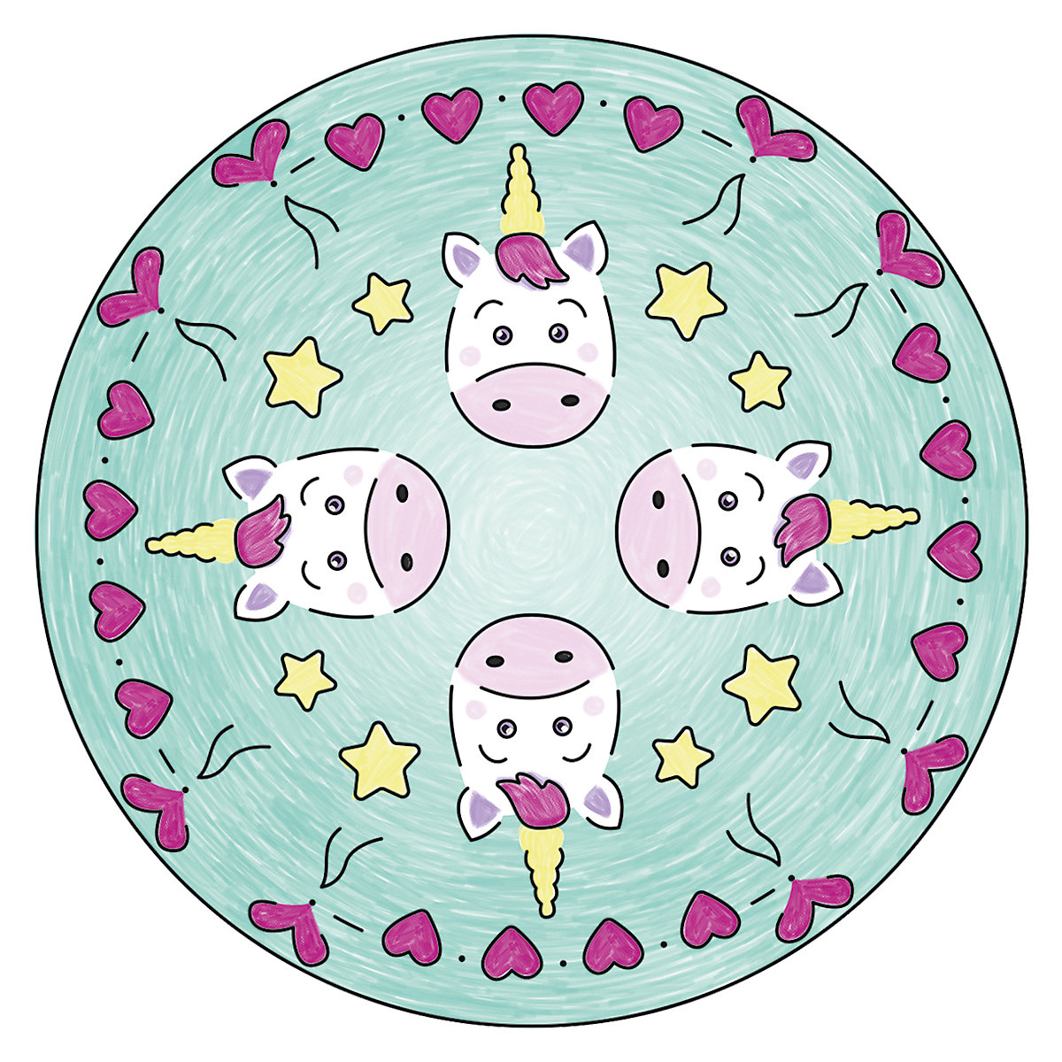 Mandala-Designer® Mini Set mit 1 Schablone, Einhorn