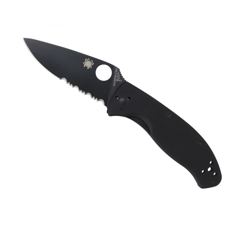 Spyderco Tenacious G-10, black blade combo edge C122GBBKPSS