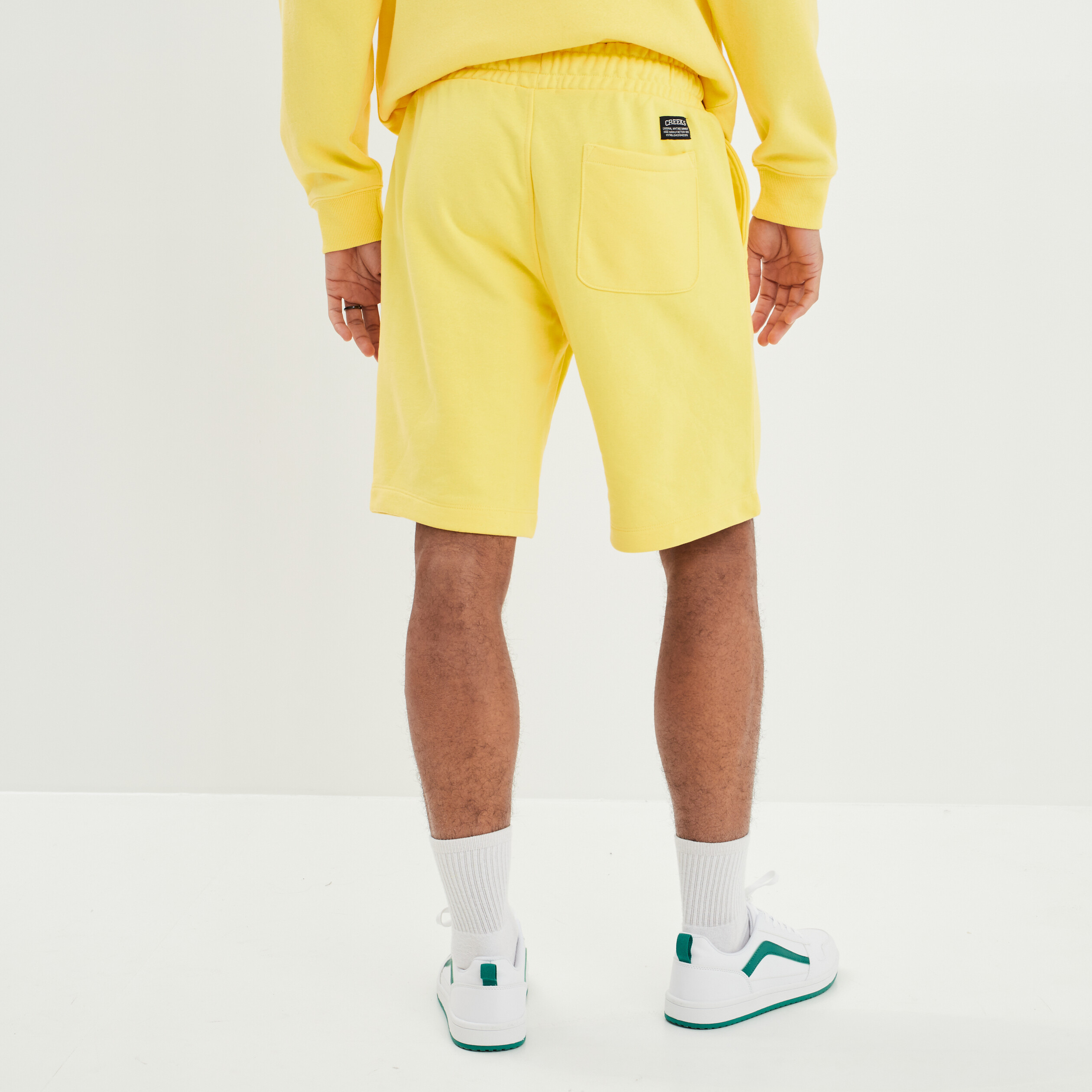 Jogging-Short droit Creeks jaune citron homme | La Halle