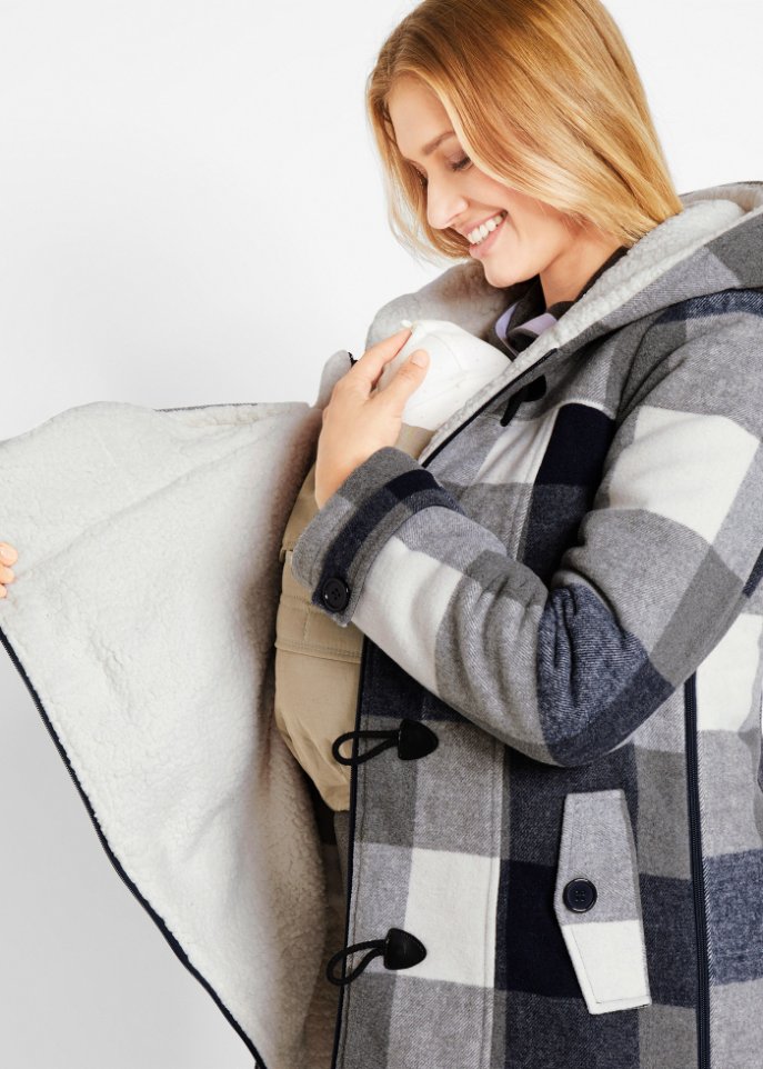 Woll-Umstandsjacke mit Teddyfutter / Tragejacke