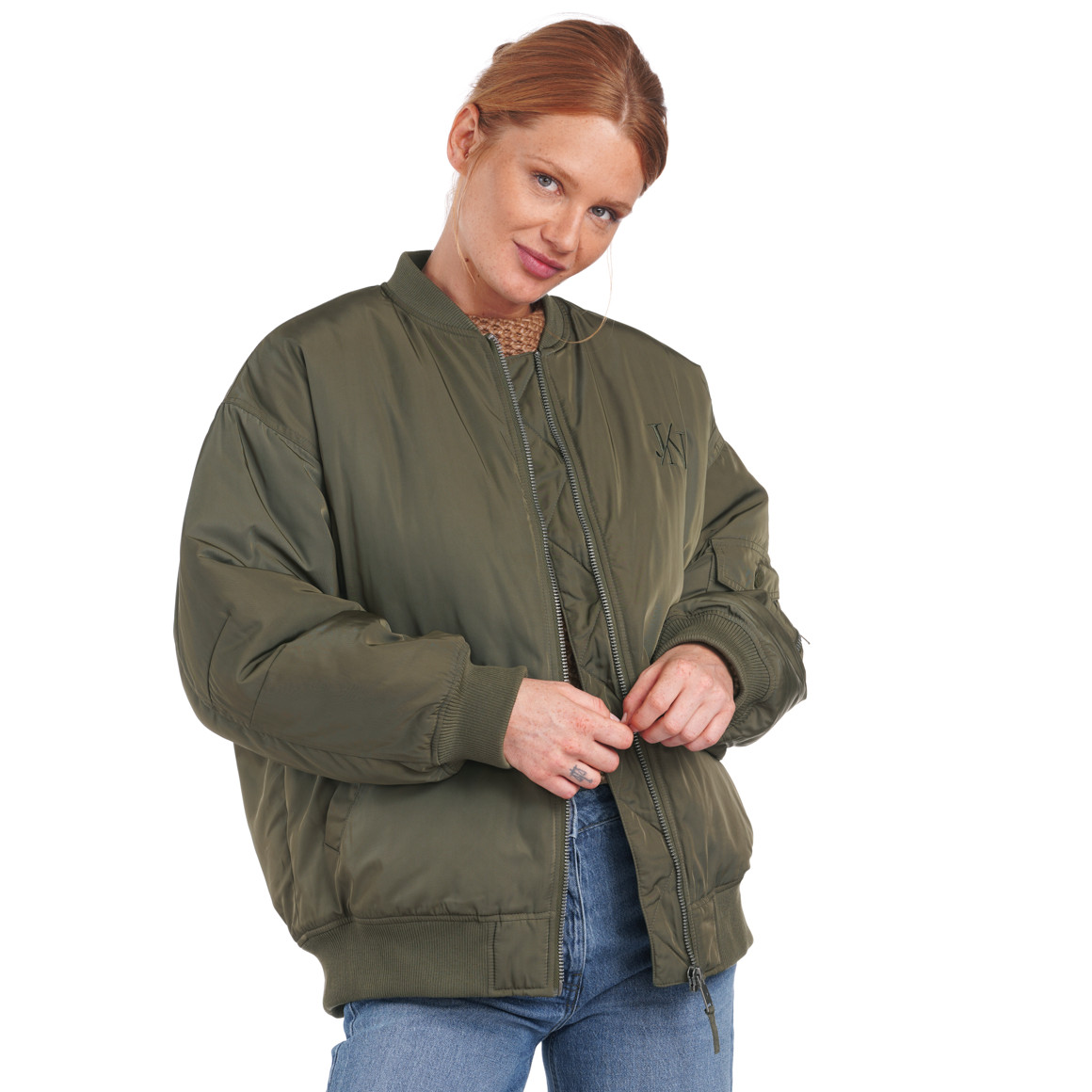 Damen Bomberjacke mit Rippenbündchen