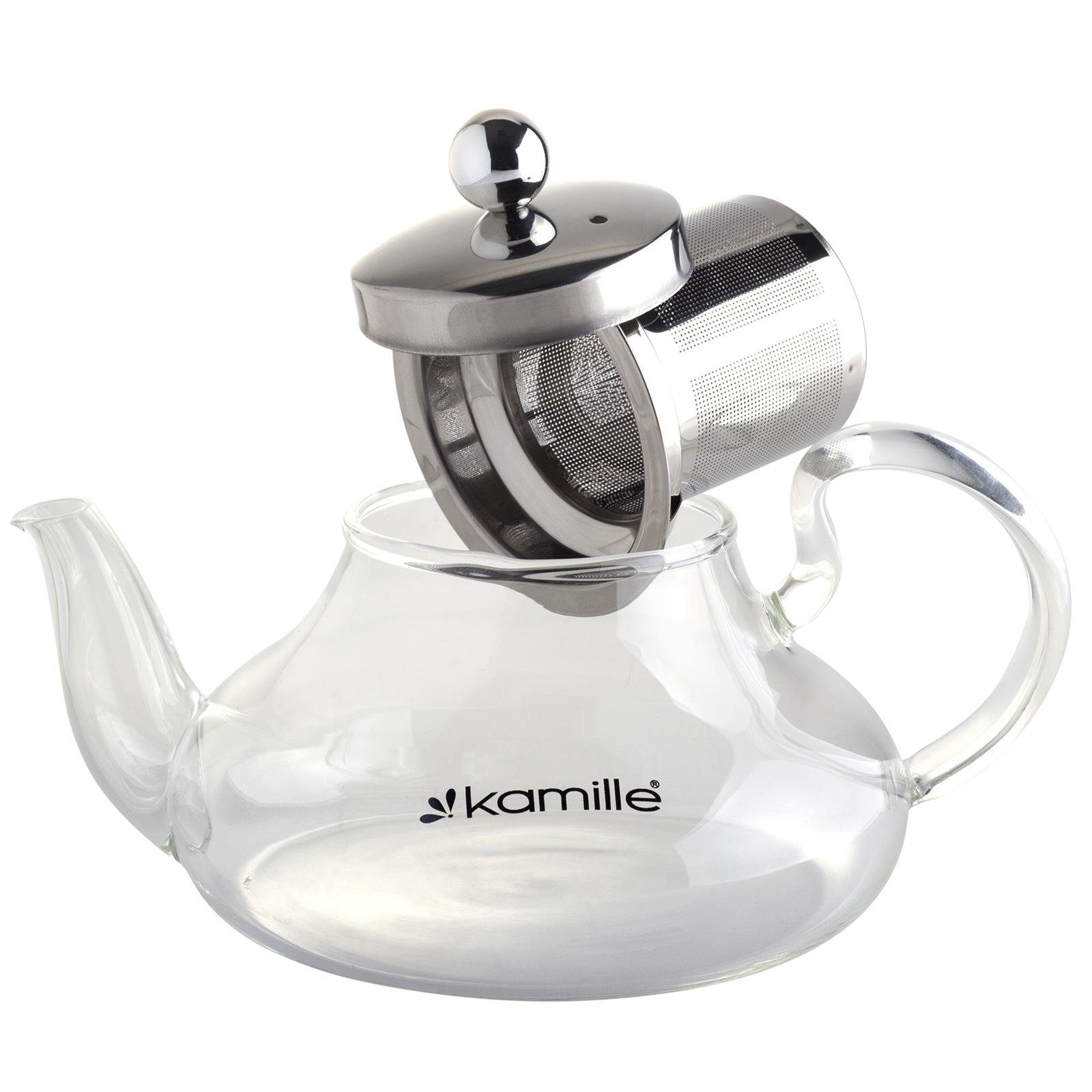 Kamille Espressokocher Teekanne 0,6L Glas Siebfilter Teemaker Teebereiter