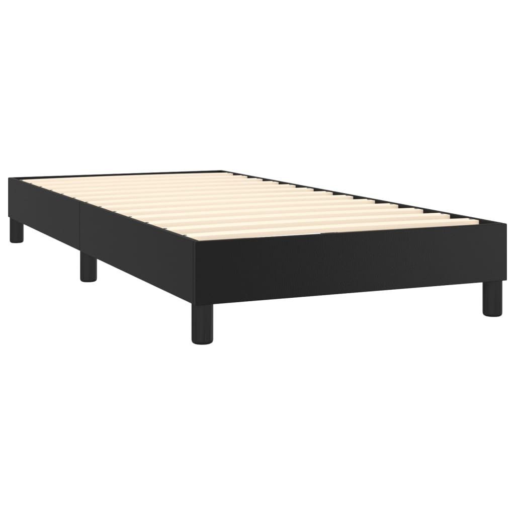vidaXL Bett Boxspringbett mit Matratze & LED Schwarz 80x200 cm Kunstleder