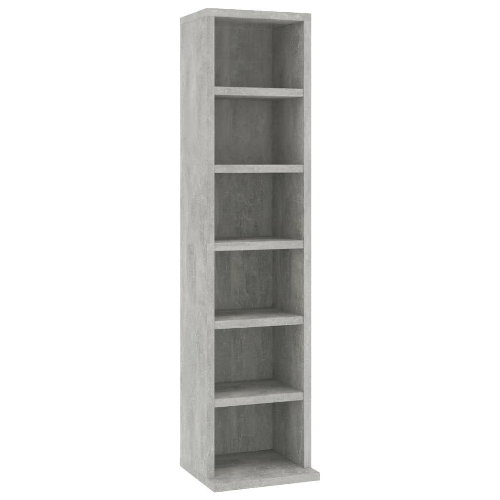 vidaXL CD-Regal CD-Schrank Betongrau 21x20x88 cm Holzwerkstoff, 1-tlg.