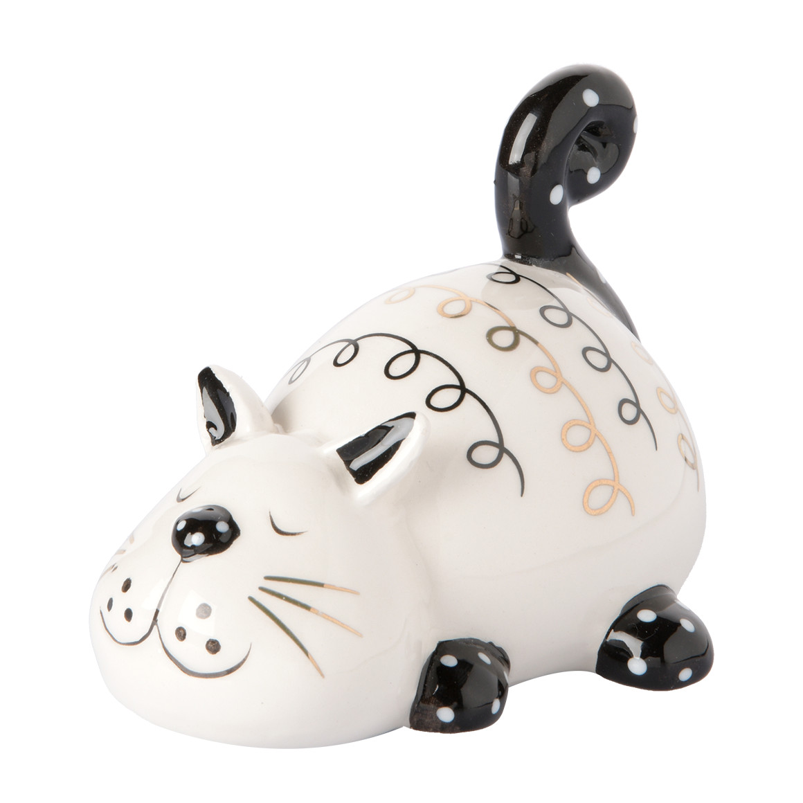Kleine Deko-Figur Katze in glänzender Optik