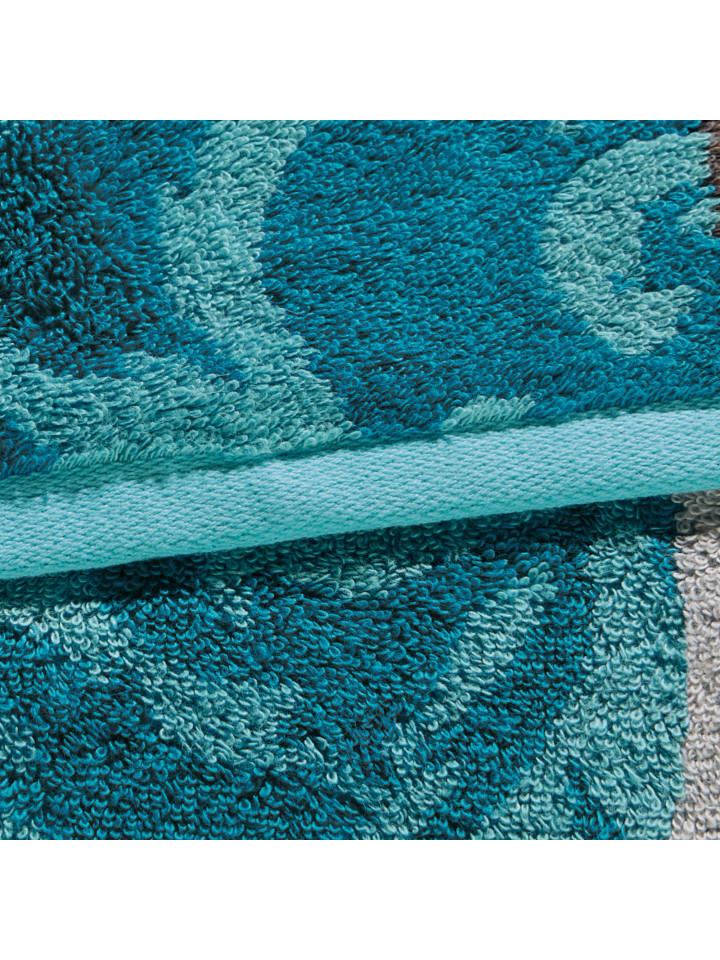 Erwin Müller Jacquard Handtuch 4er-Pack Ludwigsburg in petrol günstig kaufen 50 x 100 cm